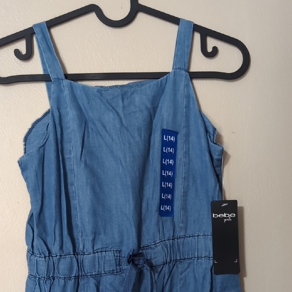 2 New Bebe Blue Denim Dress - Picture 1 of 4